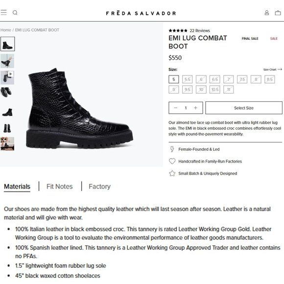 NEW Freda Salvador Emi Combat Boots Womens 5M Creme Leather Croc Embossed Shoes - Picture 6 of 16